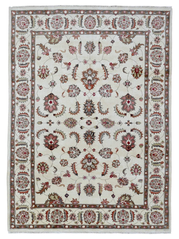 Indian Rug Hand Knotted Oriental Rug Large Tabriz Oriental Rug 7'2X9'10