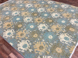 Indian Rug Hand Knotted Oriental Rug Large Turkish Knot Oushak Oriental Rug 9'X12'4