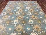 Indian Rug Hand Knotted Oriental Rug Large Turkish Knot Oushak Oriental Rug 9'X12'4