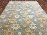 Indian Rug Hand Knotted Oriental Rug Large Turkish Knot Oushak Oriental Rug 9'X12'4