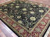 Indian Rug Hand Knotted Oriental Rug Large Very Fine Oriental Kashan Rug 8'10X12'1