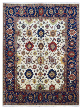 Indian Rug Hand Knotted Oriental Rug Mahal Oriental Large Area Rug 8' x 10'3