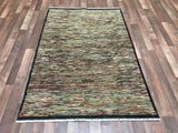 Indian Rug Hand Knotted Oriental Rug Modern Design Oriental Small Area Rug 4'X5'10