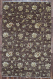 Indian Rug Hand Knotted Oriental Rug Modern Petal Design Oriental Area Rug 6'1 x 9'4