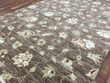 Indian Rug Hand Knotted Oriental Rug Modern Petal Design Oriental Area Rug 6'1 x 9'4