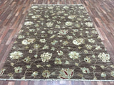 Indian Rug Hand Knotted Oriental Rug Modern Petal Design Oriental Area Rug 6'1 x 9'4