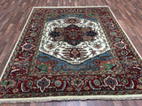 Indian Rug Hand Knotted Oriental Rug Oriental Serapi Rug 7'9X9'9