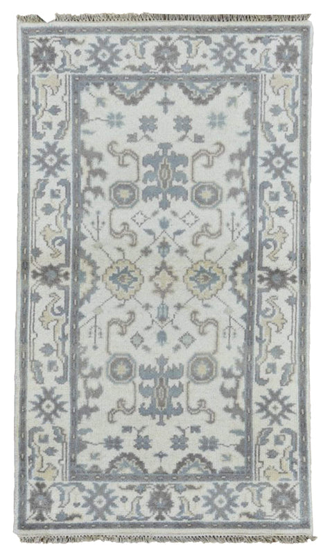 Indian Rug Hand Knotted Oriental Rug Oushak Oriental Area Rug 3'X5'1