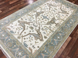 Indian Rug Hand Knotted Oriental Rug Oushak Oriental Small Area Rug 4'10x8'