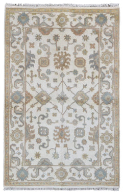 Indian Rug Hand Knotted Oriental Rug Oushak Small Oriental Area Rug 3'10X5'11