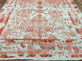 Indian Rug Hand Knotted Oriental Rug Oversized Modern Kashan with Silk Area Rug 10'x13'7