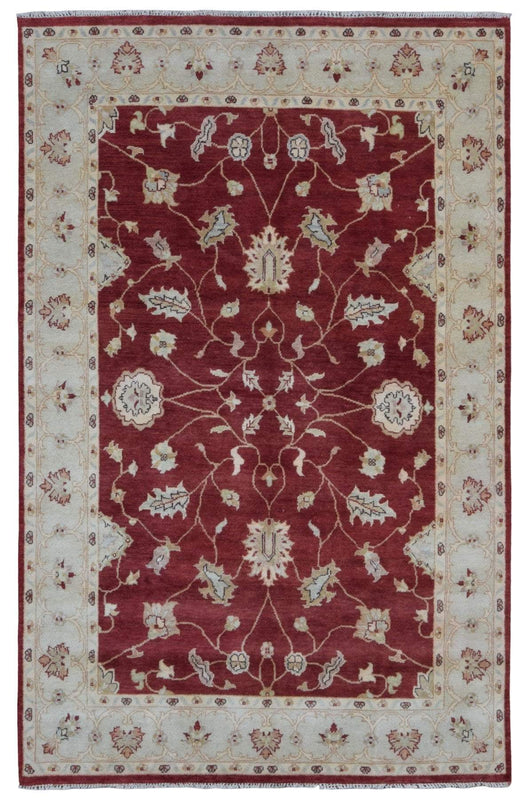 Indian Rug Hand Knotted Oriental Rug Peshawar Oriental Small Area Rug 5'5x8'5