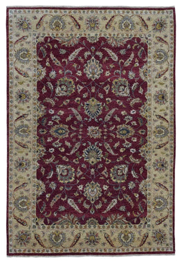 Indian Rug Hand Knotted Oriental Rug Peshawar Rug 6'2X9'