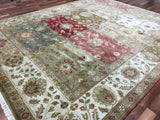 Indian Rug Hand Knotted Oriental Rug Rare Fine Paeh Garden Oriental with Silk Rug 8'1x9'10