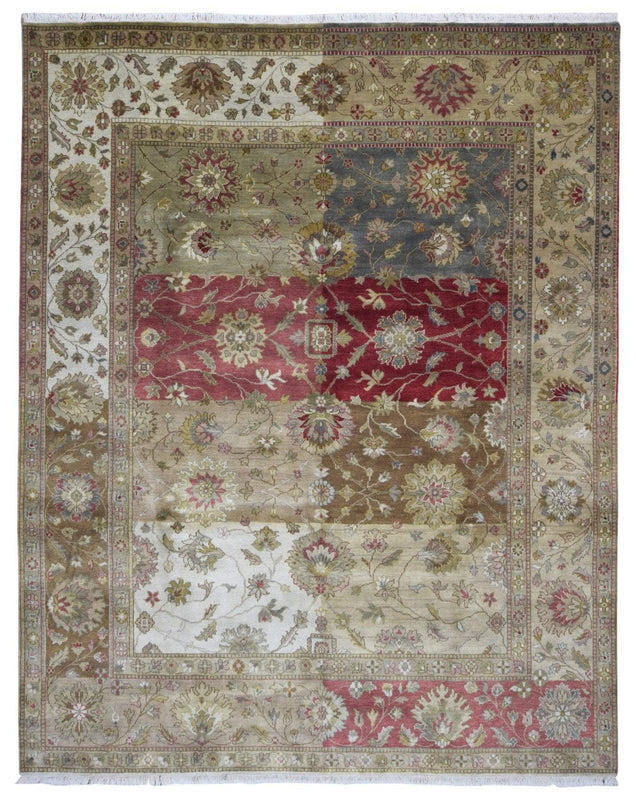 Indian Rug Hand Knotted Oriental Rug Rare Fine Paeh Garden Oriental with Silk Rug 8'1x9'10