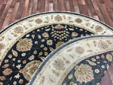 Indian Rug Hand Knotted Oriental Rug Round Peshawar Oriental Rug 8'X8'