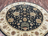 Indian Rug Hand Knotted Oriental Rug Round Peshawar Oriental Rug 8'X8'
