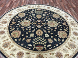 Indian Rug Hand Knotted Oriental Rug Round Peshawar Oriental Rug 8'X8'