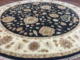 Indian Rug Hand Knotted Oriental Rug Round Peshawar Oriental Rug 8'X8'