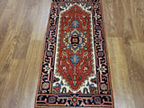 Indian Rug Hand Knotted Oriental Rug Serapi Oriental Area Rug 1'11X4'