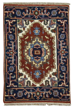 Indian Rug Hand Knotted Oriental Rug Serapi Oriental Area Rug 2'X2'11