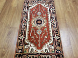 Indian Rug Hand Knotted Oriental Rug Serapi Oriental Area Rug 2'X4'