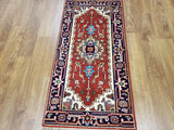 Indian Rug Hand Knotted Oriental Rug Serapi Oriental Area Rug 2'X4'