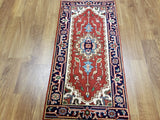 Indian Rug Hand Knotted Oriental Rug Serapi Oriental Area Rug 2'X4'