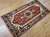 Indian Rug Hand Knotted Oriental Rug Serapi Oriental Area Rug 2'X4'