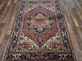 Indian Rug Hand Knotted Oriental Rug Serapi Oriental Area Rug 4'X6'1