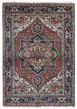 Indian Rug Hand Knotted Oriental Rug Serapi Oriental Area Rug 4'X6'1