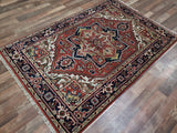 Indian Rug Hand Knotted Oriental Rug Serapi Oriental Area Rug 4'X6'1