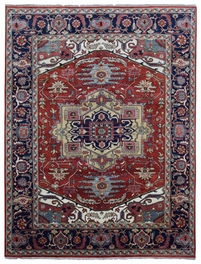 Indian Rug Hand Knotted Oriental Rug Serapi Oriental Area Rug 9'1X11'10