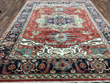 Indian Rug Hand Knotted Oriental Rug Serapi Oriental Area Rug 9'1X11'10