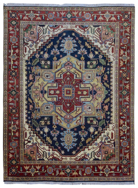 Indian Rug Hand Knotted Oriental Rug Serapi Oriental Area Rug 9'X11'9
