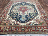 Indian Rug Hand Knotted Oriental Rug Serapi Oriental Area Rug 9'X11'9