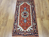 Indian Rug Hand Knotted Oriental Rug Serapi Oriental Rug 2'1X4'