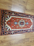 Indian Rug Hand Knotted Oriental Rug Serapi Oriental Rug 2'1X4'