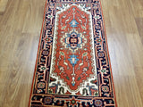 Indian Rug Hand Knotted Oriental Rug Serapi Oriental Rug 2'2X4'