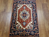 Indian Rug Hand Knotted Oriental Rug Serapi Oriental Rug 2'X3'1