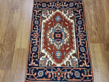 Indian Rug Hand Knotted Oriental Rug Serapi Oriental Rug 2'X3'1