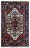 Indian Rug Hand Knotted Oriental Rug Serapi Oriental Runner Rug 4'11x7'11