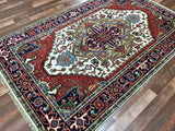 Indian Rug Hand Knotted Oriental Rug Serapi Oriental Runner Rug 4'11x7'11