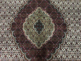 Indian Rug Hand Knotted Oriental Rug Silk Mahi Tabriz Oriental Rug 7'8 x 10'