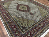 Indian Rug Hand Knotted Oriental Rug Silk Mahi Tabriz Oriental Rug 7'8 x 10'