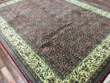 Indian Rug Hand Knotted Oriental Rug Tabriz Large Oriental Rug 8'10x11'9