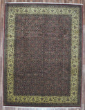 Indian Rug Hand Knotted Oriental Rug Tabriz Large Oriental Rug 8'10x11'9