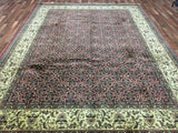 Indian Rug Hand Knotted Oriental Rug Tabriz Large Oriental Rug 8'10x11'9