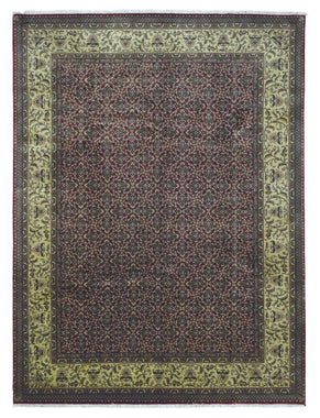 Indian Rug Hand Knotted Oriental Rug Tabriz Large Oriental Rug 8'10x11'9