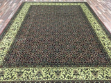 Indian Rug Hand Knotted Oriental Rug Tabriz Large Oriental Rug 8'10x11'9